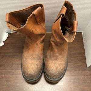 Acero Men Work Boots USA 9 Mex 28 Leather Brown Pull On Rubber Bottom